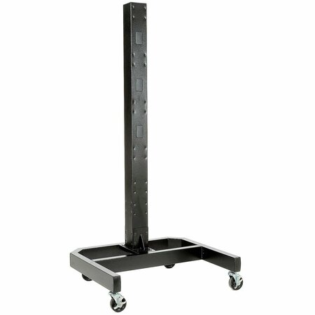 GLOBAL INDUSTRIAL 78inH Mobile Post with Caster Base & Power Outlets, Black 239200BKE